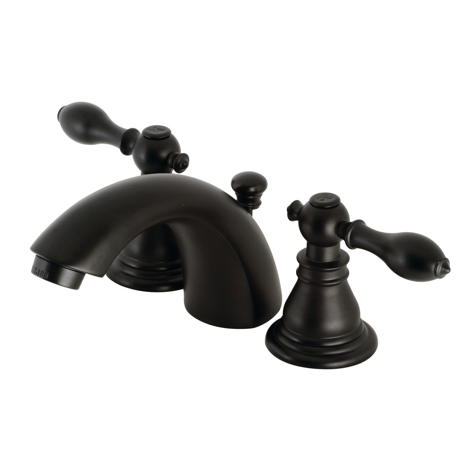 KB950ACL Matte Black Bathroom Faucet - 2 Handle Deck Mount Widespread Sink Faucet with Pop-Up Drain - Vintage Style for Bathroom & Powder Room Sink Upgrade