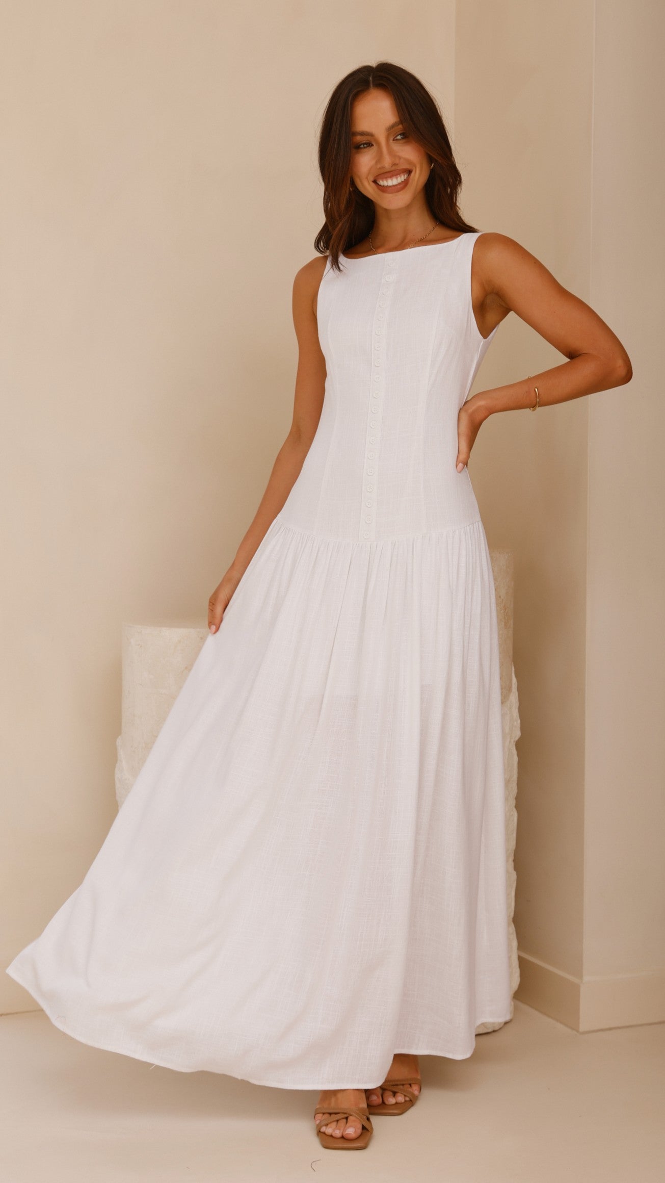 Kora Maxi Dress in White | Elegant Long Summer Dress for Women | Perfect for Beach, Vacation & Casual Outings