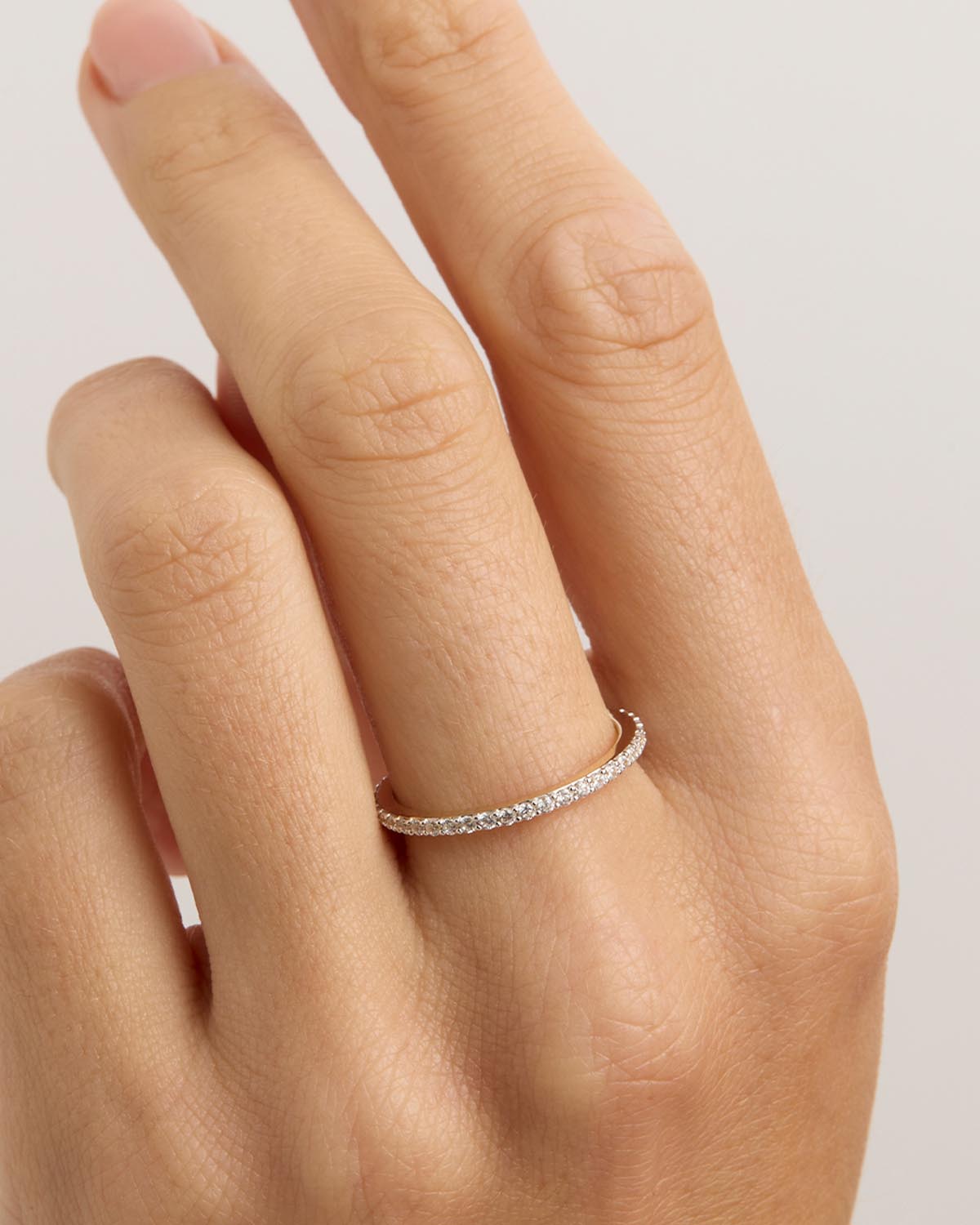 14K Solid Gold Diamond Mist Ring for Women - Elegant Stackable Band for Engagement, Wedding, Anniversary & Everyday Wear
