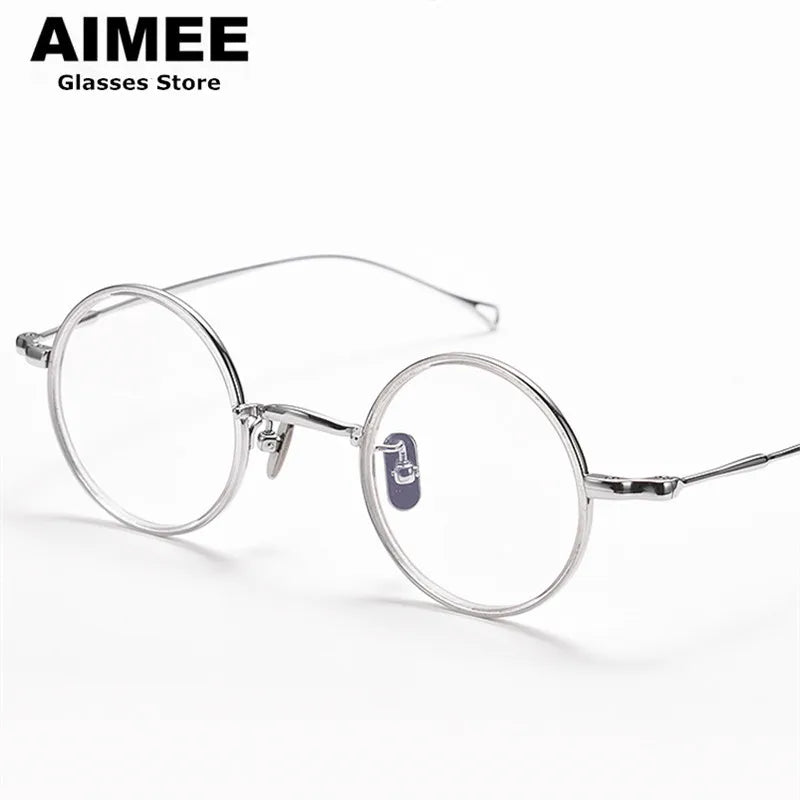 Aimee Unisex Full Rim Round Titanium Acetate Eyeglasses 22008 - Lightweight Durable Glasses for Men & Women - Perfect for Reading, Work, and Everyday Wear