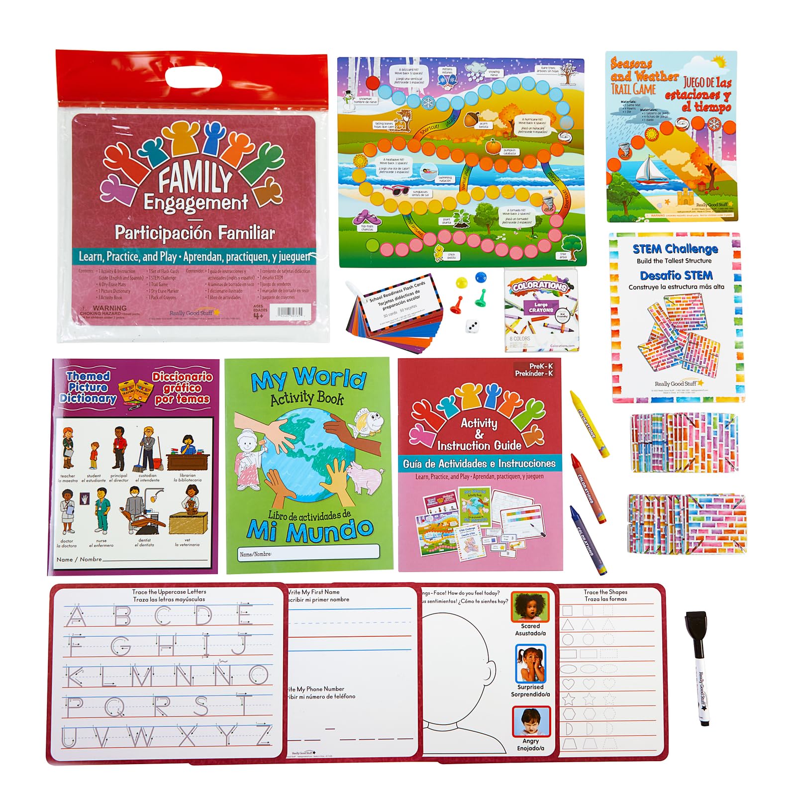 Dual Language Reading Books for PreK & Kindergarten - Learn, Practice & Play - Family Engagement Activities for Bilingual Kids | Perfect for Homeschooling & Classroom Learning