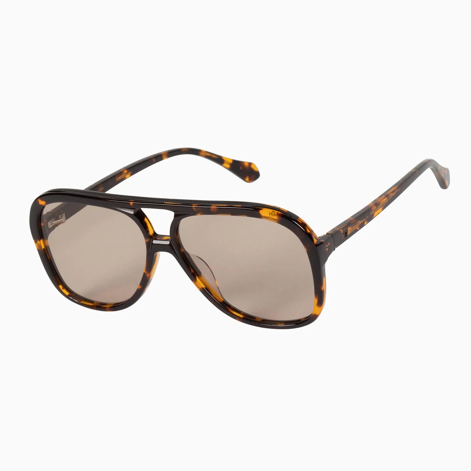 Bang Dark Tortoise Matte Black Metal Frame Sunglasses with Light Brown Lenses - Perfect for Outdoor Activities & Driving