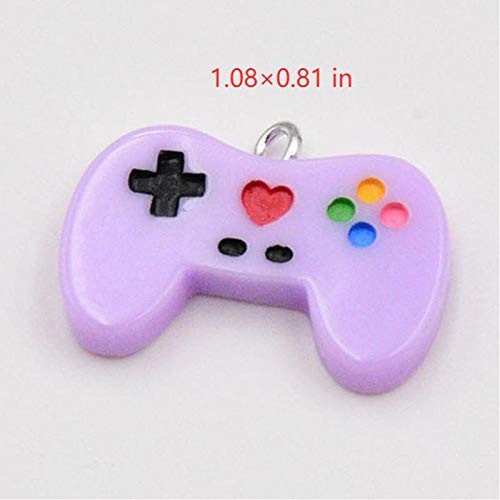 20 Pieces Colorful Game Controller Charms - Resin Pendants for DIY Jewelry Making - Perfect for Keychains, Necklaces, Bracelets & Gamer Gifts (Video Game Theme Accessories)