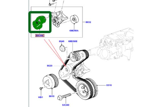 Land Rover Secondary Drive Belt Tensioner for Range Rover 2010-2012 & LR4 2013 | Range Rover Sport 2010-2013 & 2014 | Genuine LR039517 Replacement Part | Perfect for Off-Roading & Towing