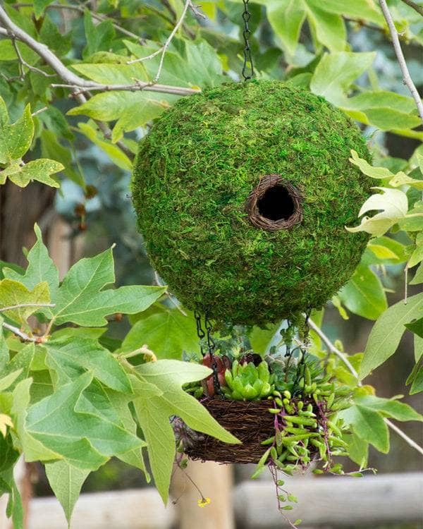 Handmade Air Balloon Moss Birdhouse - Natural Decorative Garden Bird Feeder for Outdoor & Patio Decor | Attracts Wild Birds - Perfect for Backyard, Balcony, and Garden Use