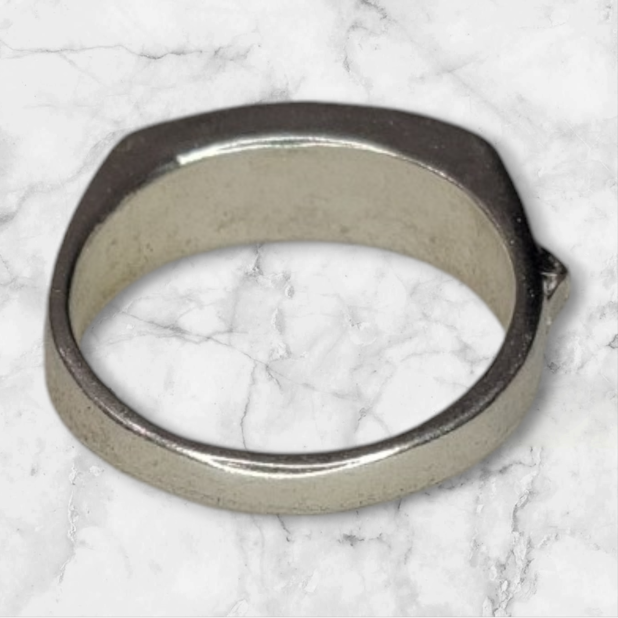 Solid Sterling Silver Inlay Rectangle Blank Setting for DIY Jewelry Making - Rough Cast Empty Ring Base for Carving & Engraving - Size 4-7 - Perfect for Silversmiths & Handcrafted Jewelry Projects (Wedding Bands, Engagement Rings, Artisan Creations)