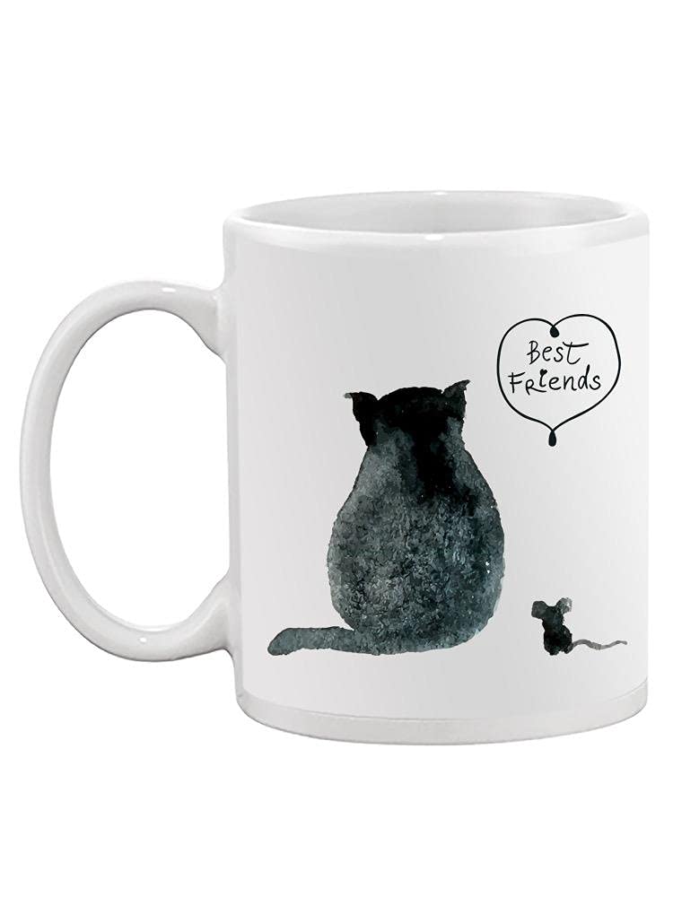 Best Friends Kitten and Mouse Ceramic Coffee Mug - Cute Animal Design for Tea, Coffee, or Hot Chocolate - Perfect Gift for Cat Lovers, Office Use, or Home Decor