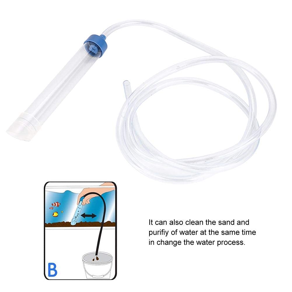 Premium Aquarium Gravel Cleaner - Fish Tank Vacuum Siphon with Water Changer, Efficient Drainer for Small Fish Tanks | Perfect for Weekly Water Changes & Substrate Cleaning