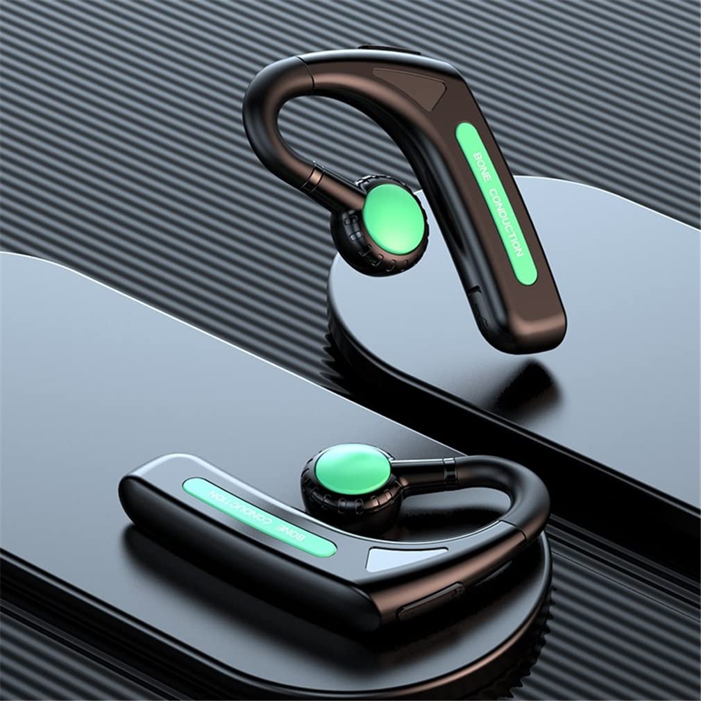 YODZ Bone Conduction Headphones - Wireless Bluetooth 5.1 Sports Headset with Mic, HiFi Stereo Sound, IPX5 Waterproof & Sweatproof for Running, Cycling, Gym Workouts - Green | Perfect for Outdoor Activities & Fitness Enthusiasts