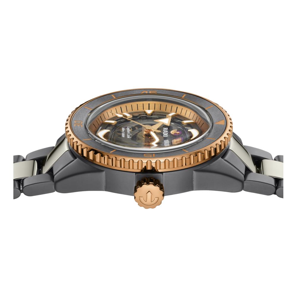 Captain Cook High-Tech Ceramic Skeleton Two-Tone Watch - Luxury Minimalist Design for Men, Perfect for Business & Formal Occasions