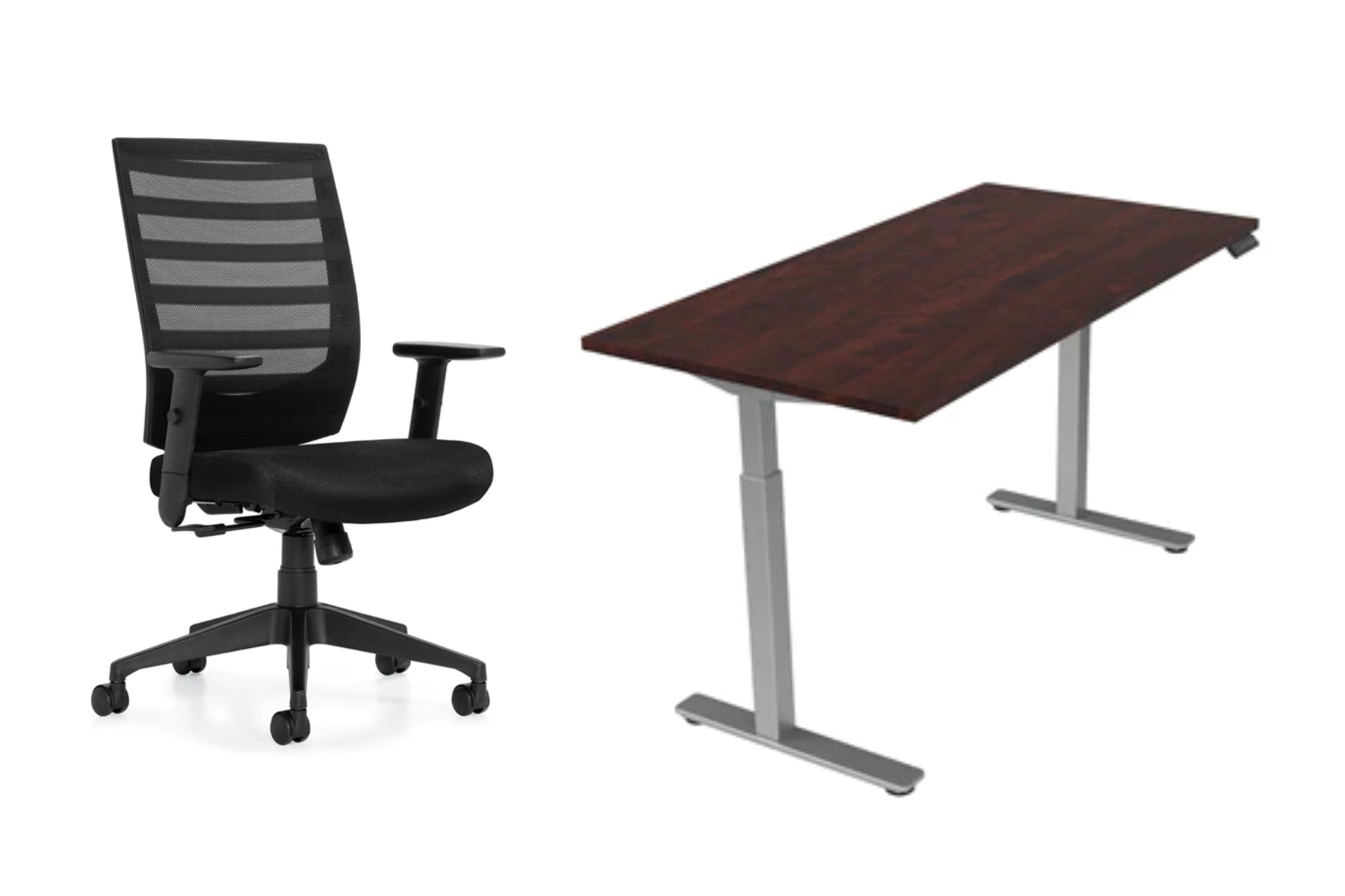 Ergonomic Adjustable Desk and Chair Combo Set - Height Adjustable Home Office Furniture for Work from Home & Study - Perfect for Small Spaces & Remote Workers