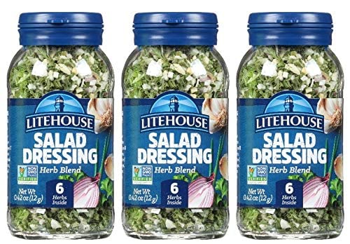 Litehouse Freeze Dried Salad Herb Blend - Organic, Non-GMO, Gluten-Free Seasoning for Salads & Dressings - 0.42oz 3-Pack - Perfect for Fresh Herb Substitute in Cooking, Meal Prep & Healthy Eating