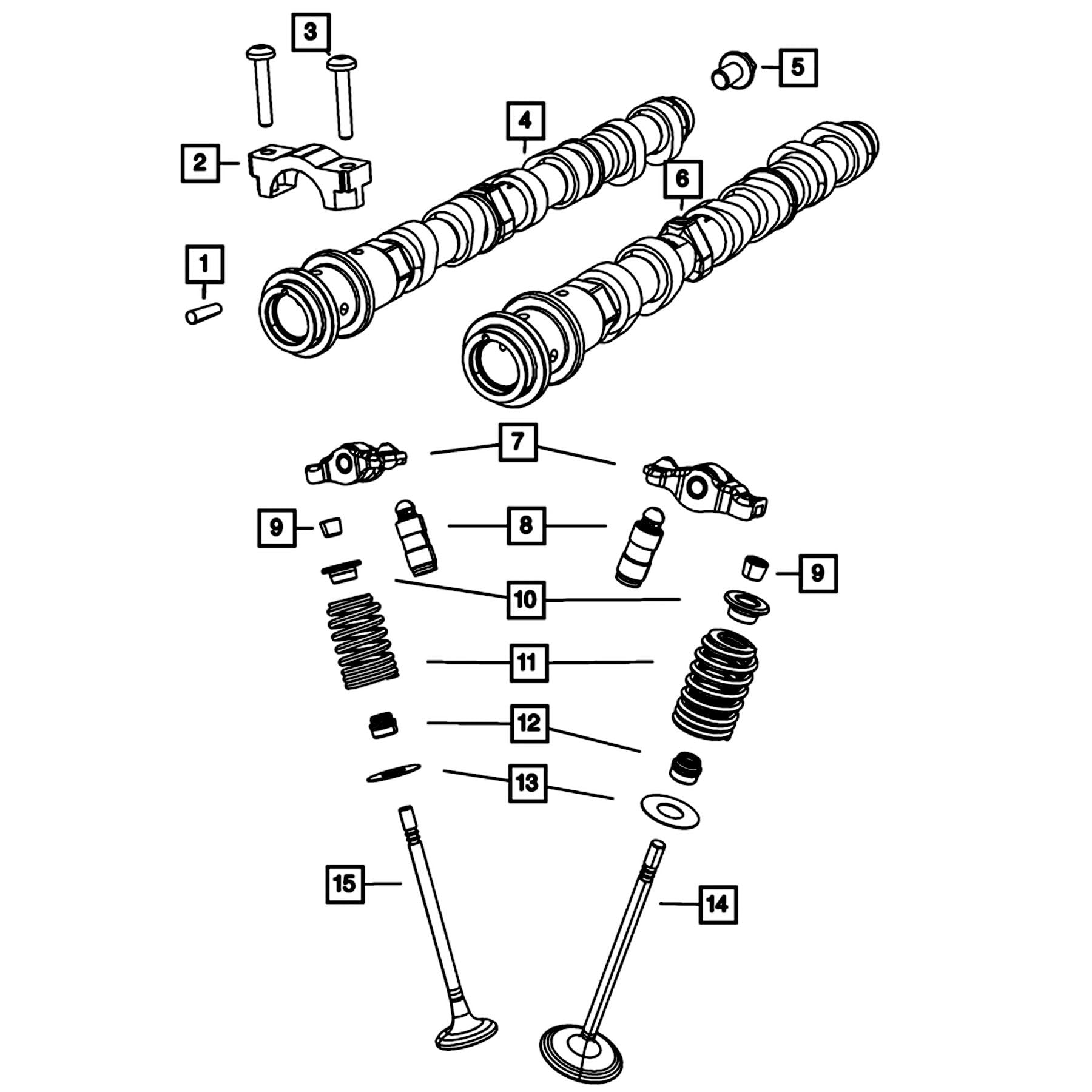 5184380AG Right Side Intake Camshaft Replacement for Jeep Dodge Chrysler Ram 3.6L V6 Engine - Perfect for Engine Repair & Performance Upgrades