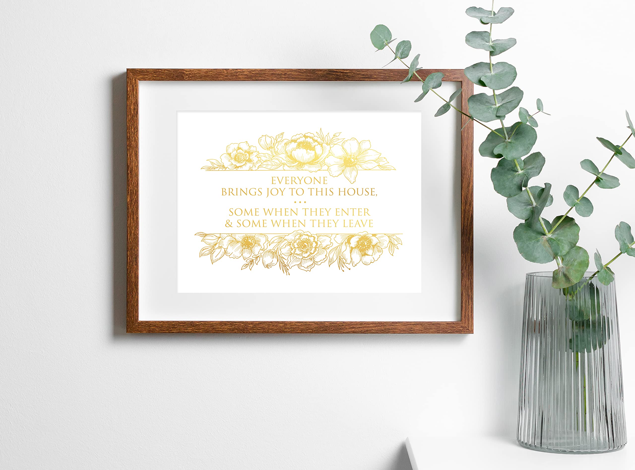 Funny House Guest Sign - Gold Foil Print on Unframed Cardstock for Entryway, Hallway & Front Door | Perfect Welcome & Farewell Gift for Hosts | Home Decor & Wall Art for Living Room, Office