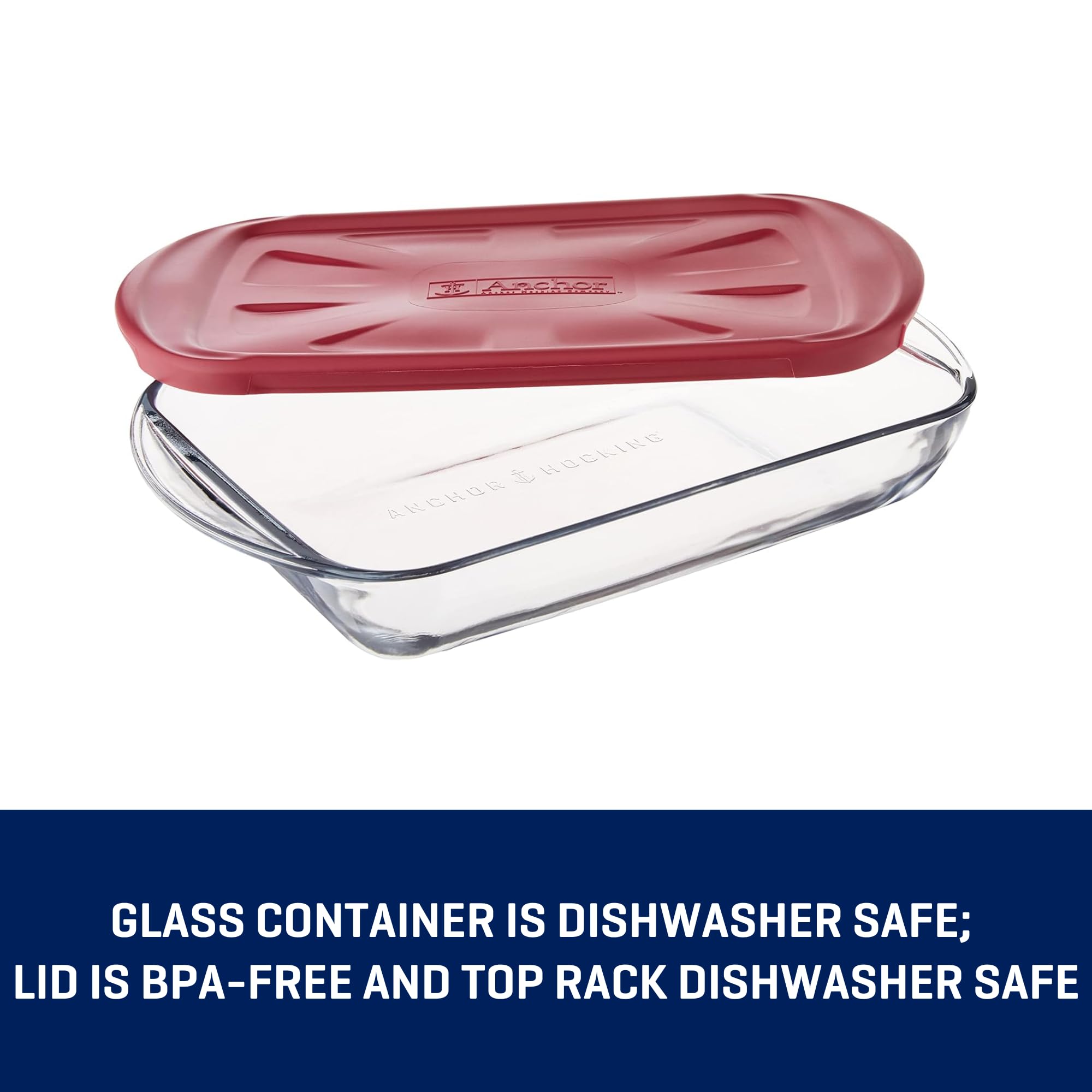 Anchor Hocking 3 Quart Glass Baking Dish Set with Red Lid & Thermal Carrier - 4 Piece Oven Safe Casserole Dish Set for Baking, Cooking & Meal Prep - Perfect for Casseroles, Lasagna, Pot Pies & Holiday Dishes
