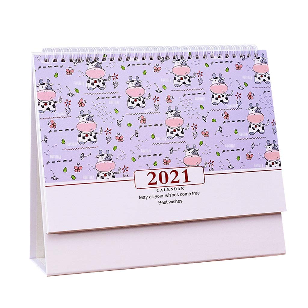 2021-2022 Customizable Minimalist Desk Calendar with Plastic Cover - Multiple Styles (D Cross Section) for Office, Home & School Organization | Multifunctional Date Planner for Workstations, Desks & Gift Giving