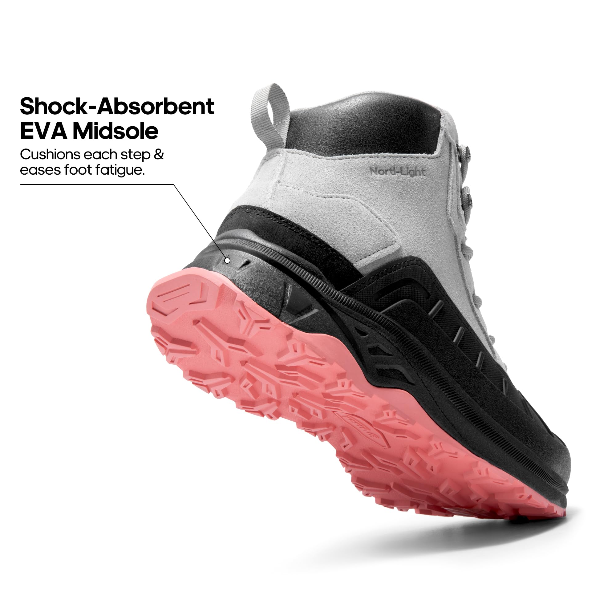 NORTIV 8 Women's Waterproof Hiking Boots - Lightweight Non-Slip Outdoor Trekking Shoes for Camping, Trail Walking & Mountain Climbing | Perfect for Hiking Adventures & Wet Conditions