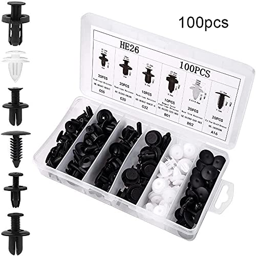 VALINK Universal Bumper Retainer Clips - 120pcs Car Fastener Clips Kit for Bumper, Door Panel & Dashboard Repair | Durable Auto Body Push Pins & Expansion Screws | Perfect for DIY Car Maintenance & Furniture Assembly