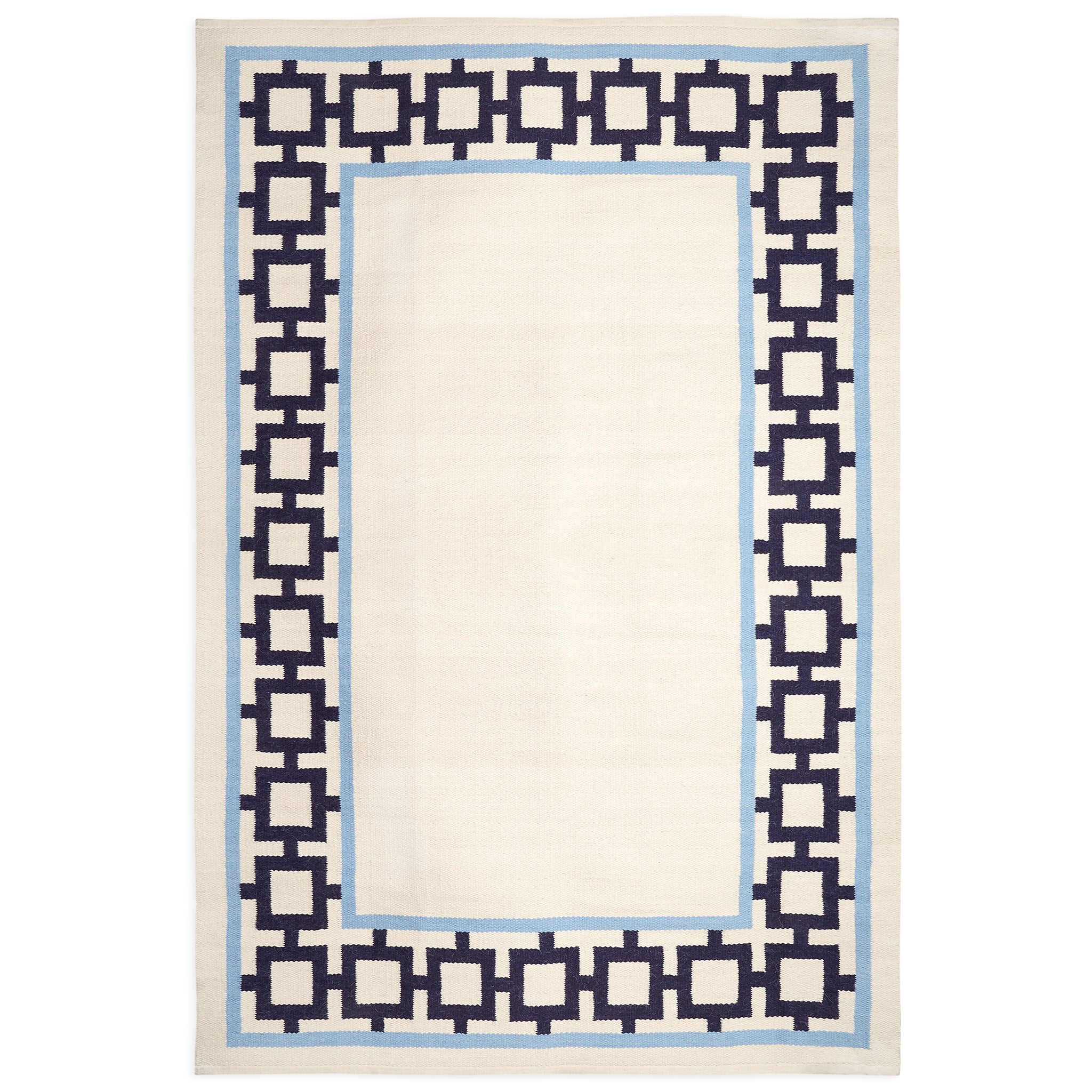 Nixon Border Flatweave Rug - Soft Modern Area Rug for Living Room, Bedroom, Dining Room - Non-Slip Low Pile Carpet for Home Decor