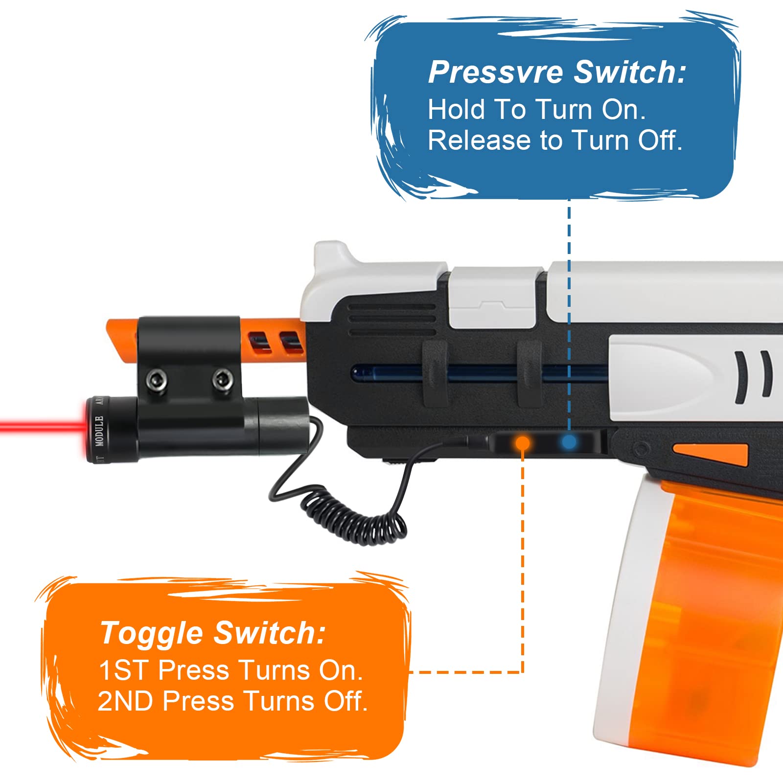 Laser Sight for Splatgun SRB1200 & SRB400 - Red Dot Beam Scope with 2 Battery Sets - Airsoft BB Pump Accessory for Tactical Shooting & Outdoor Games