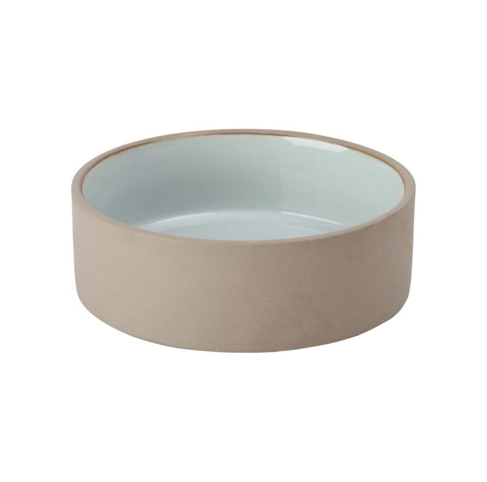 OYOY ZOO Sia Dog Bowl - Non-Slip Ceramic Pet Food Dish with Ice Blue Design - Small/Medium/Large Sizes - Perfect for Indoor/Outdoor Feeding & Water Station for Dogs & Cats