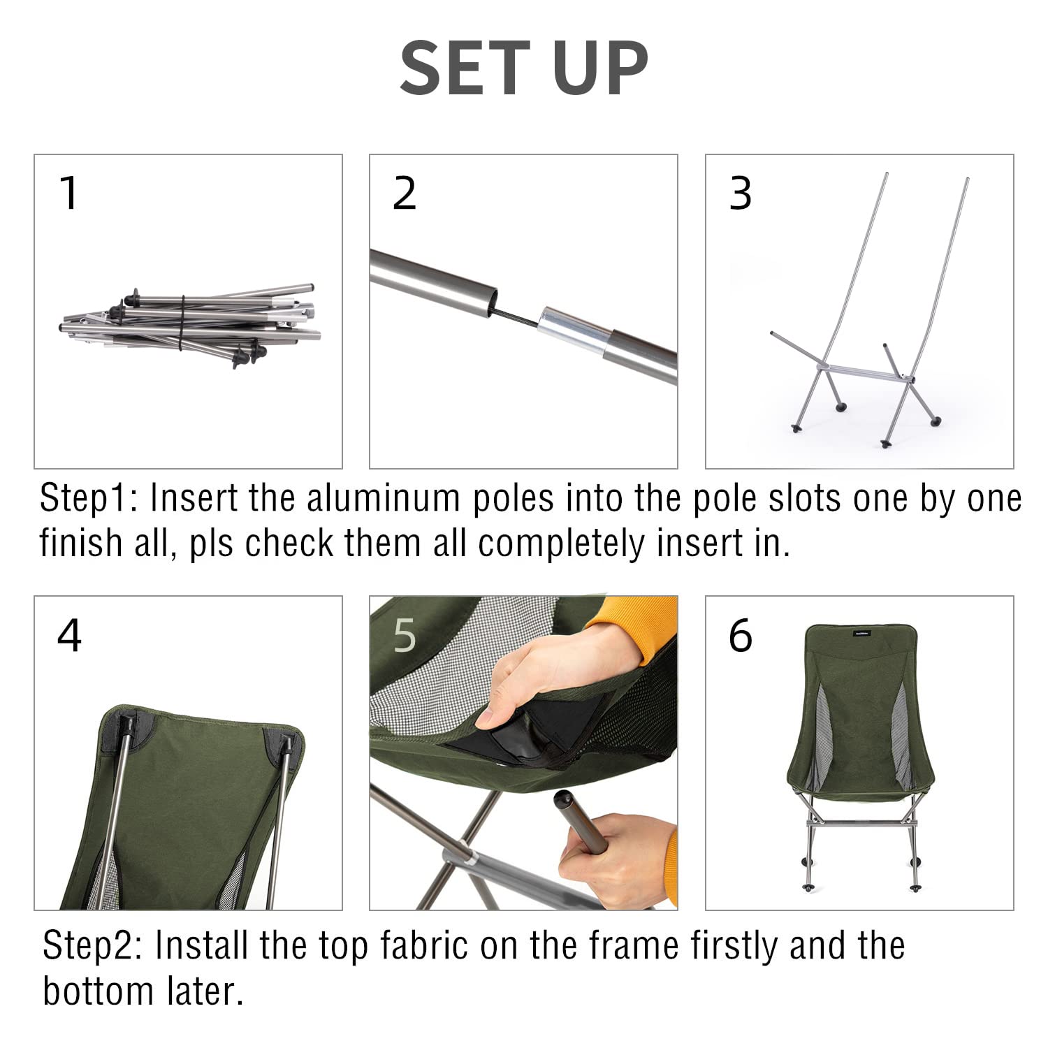 Naturehike Portable Moon Folding Camping Chair - Ultralight Compact Heavy Duty Outdoor Chair for Adults - Perfect for Hiking, Backpacking, Beach, Picnic, Fishing, Festival & Travel - Ideal for Camping, Backyard, BBQ and Outdoor Adventures