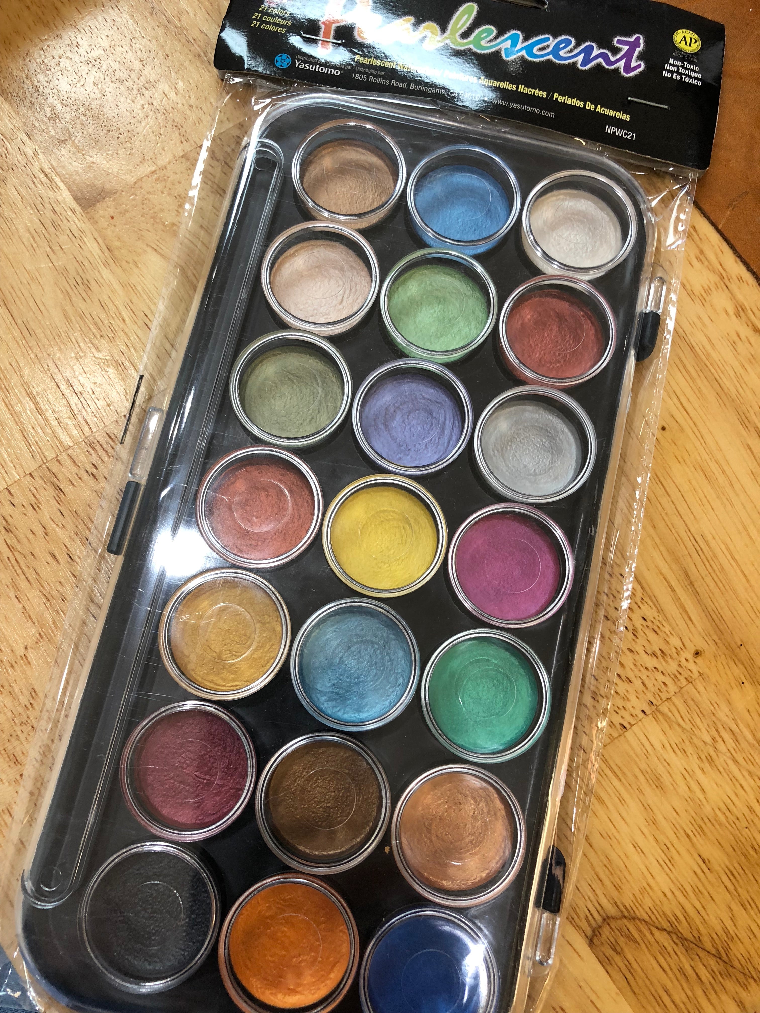 Niji Pearlescent Watercolors Set of 21 - Premium Metallic & Shimmering Watercolor Paints for Artists, Calligraphy, and DIY Crafts