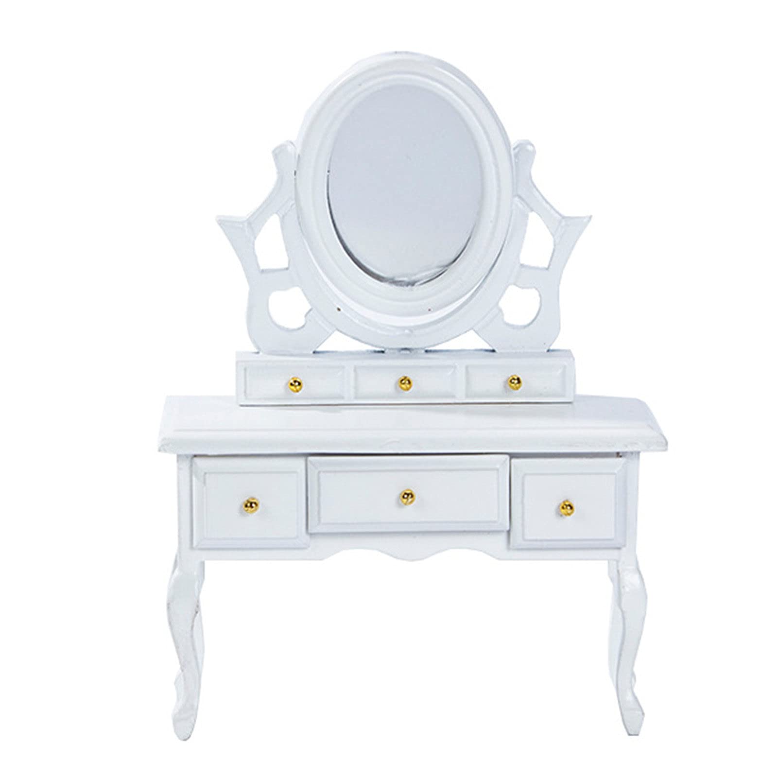 1/13 Scale Miniature Dollhouse Cabinet - High Simulation Wooden Dressing Mirror Table Model Furniture Set for Living Room & Bedroom Decor | Perfect for Dollhouse Enthusiasts and Miniature Collectors