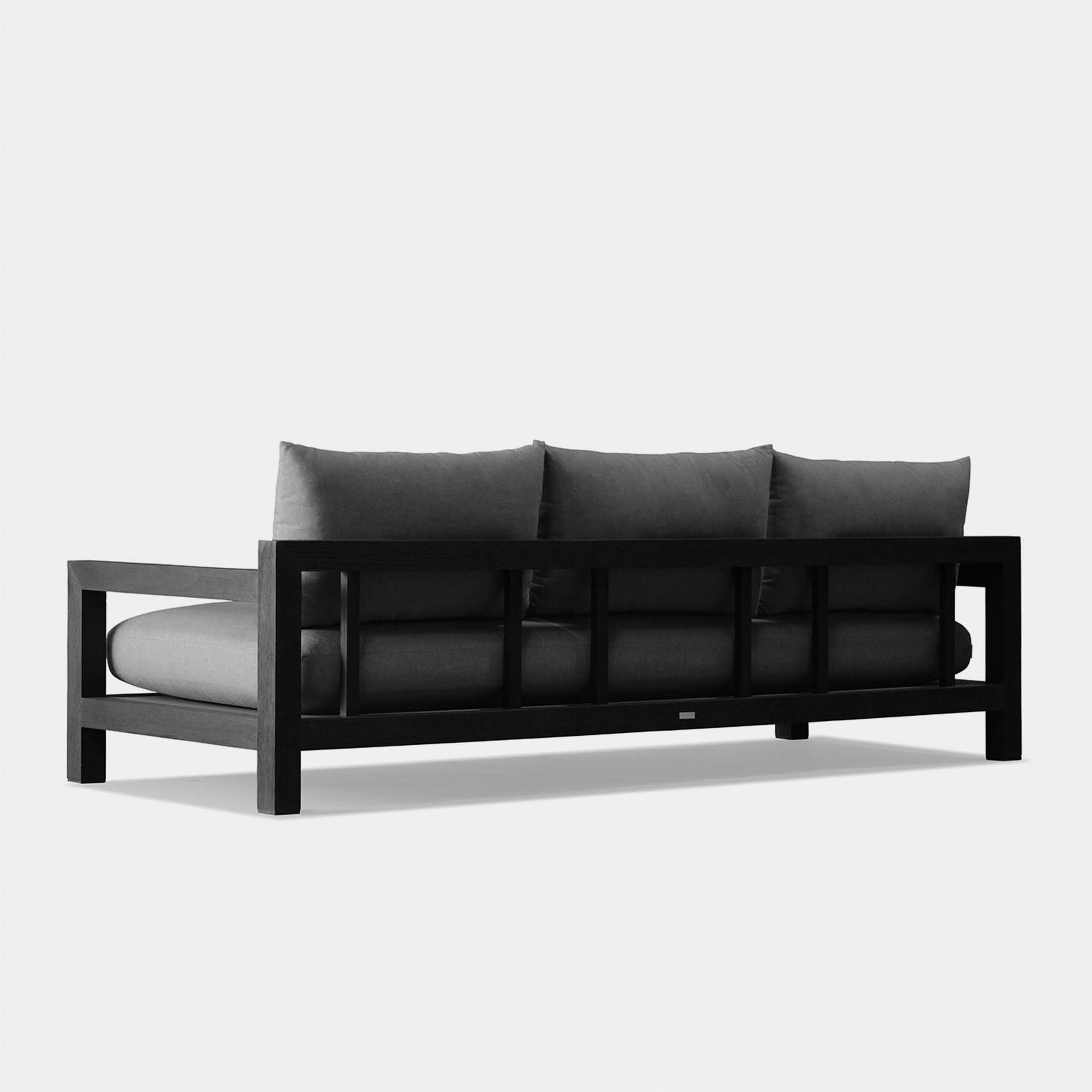 Pacific Teak 3-Seater Sofa - Modern Solid Wood Living Room Furniture for Home, Office & Outdoor Use