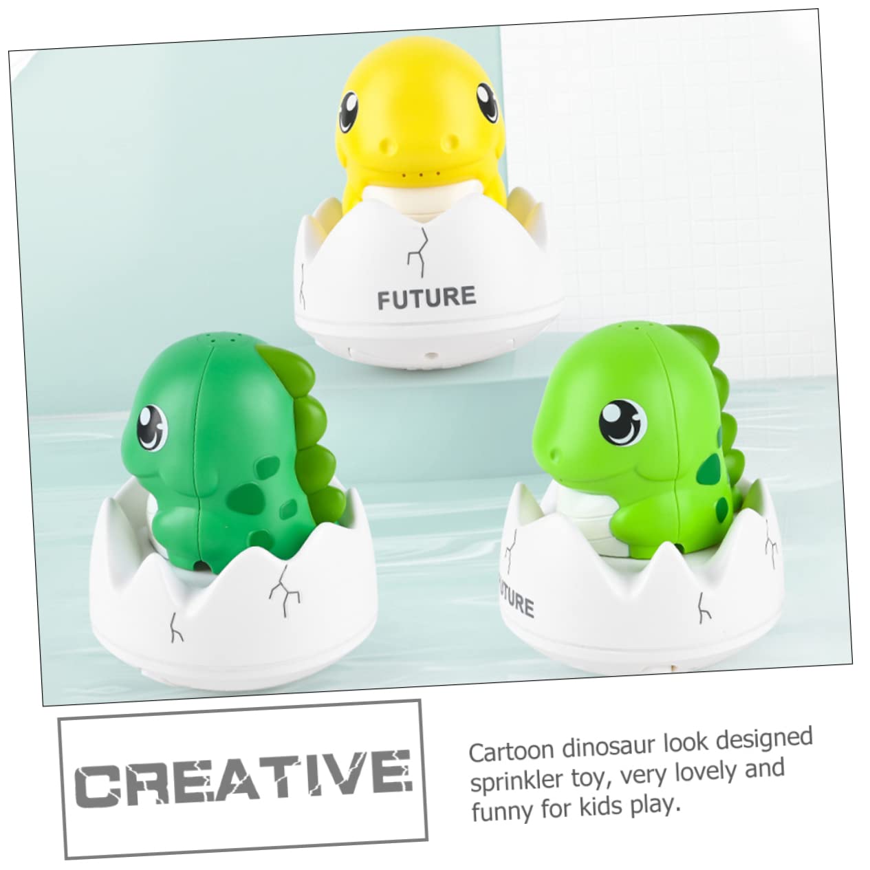 VICASKY 2 Pack Glow in The Dark Dinosaur Bath Toys - LED Light Up Floating Bathtub Toys for Kids, Fun Bath Time & Pool Play (Green Plastic) - Perfect for Toddlers, Sensory Play & Nighttime Bath Adventures