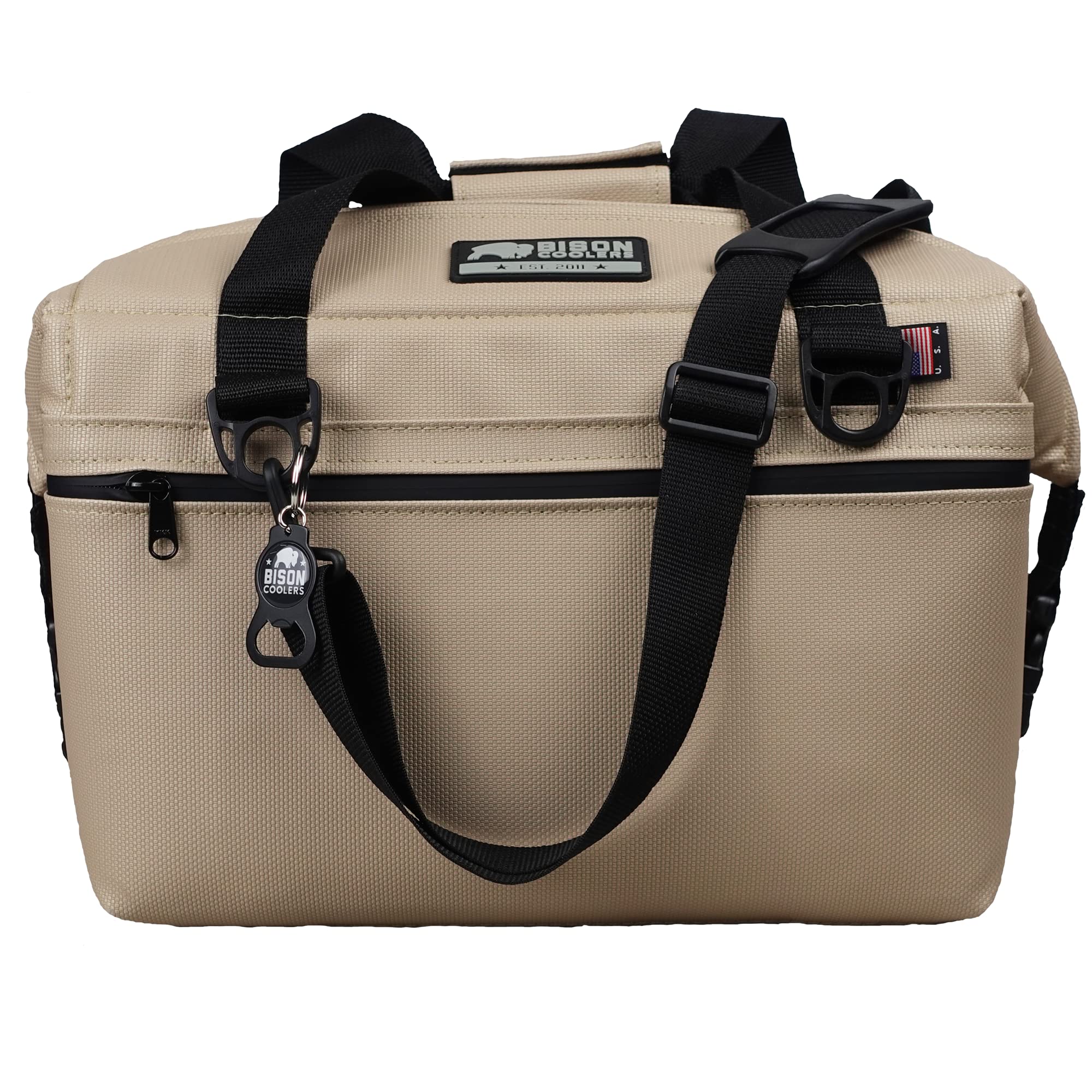 Bison Coolers Softpak Series - Premium Insulated Leak-Proof Soft Cooler Bag Made in USA | 24+ Hour Ice Retention for Beach, Travel, Camping, Picnic, Car & Outdoor Adventures | Perfect for Tailgating, Fishing Trips & Family Outings