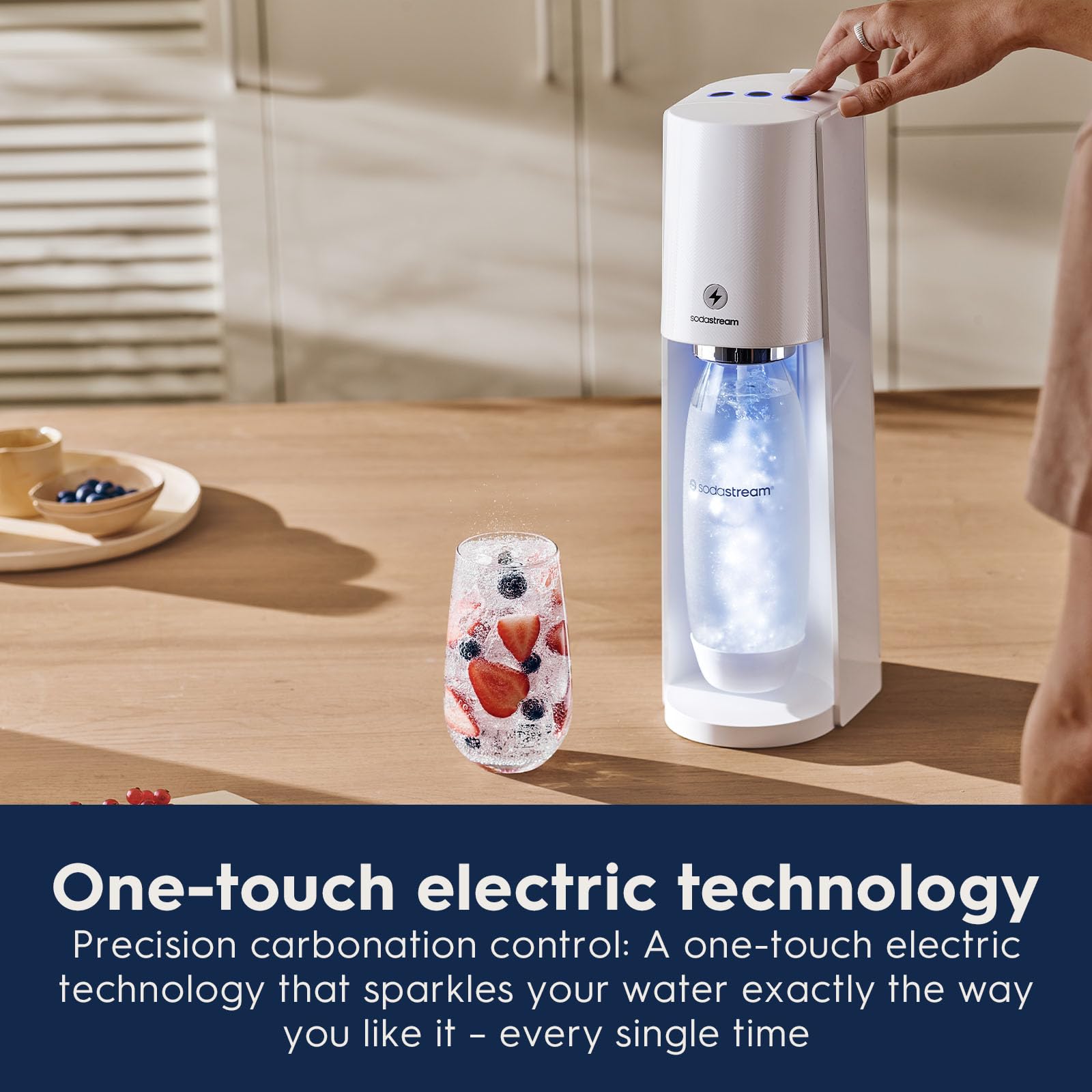 SodaStream E-TERRA Sparkling Water Maker Kit - White Home Soda Machine with CO2 Cylinder, 2 Carbonating Bottles & bubly Drops Flavor Variety Pack - Make Healthy Sparkling Water at Home for Parties, Office or Daily Hydration