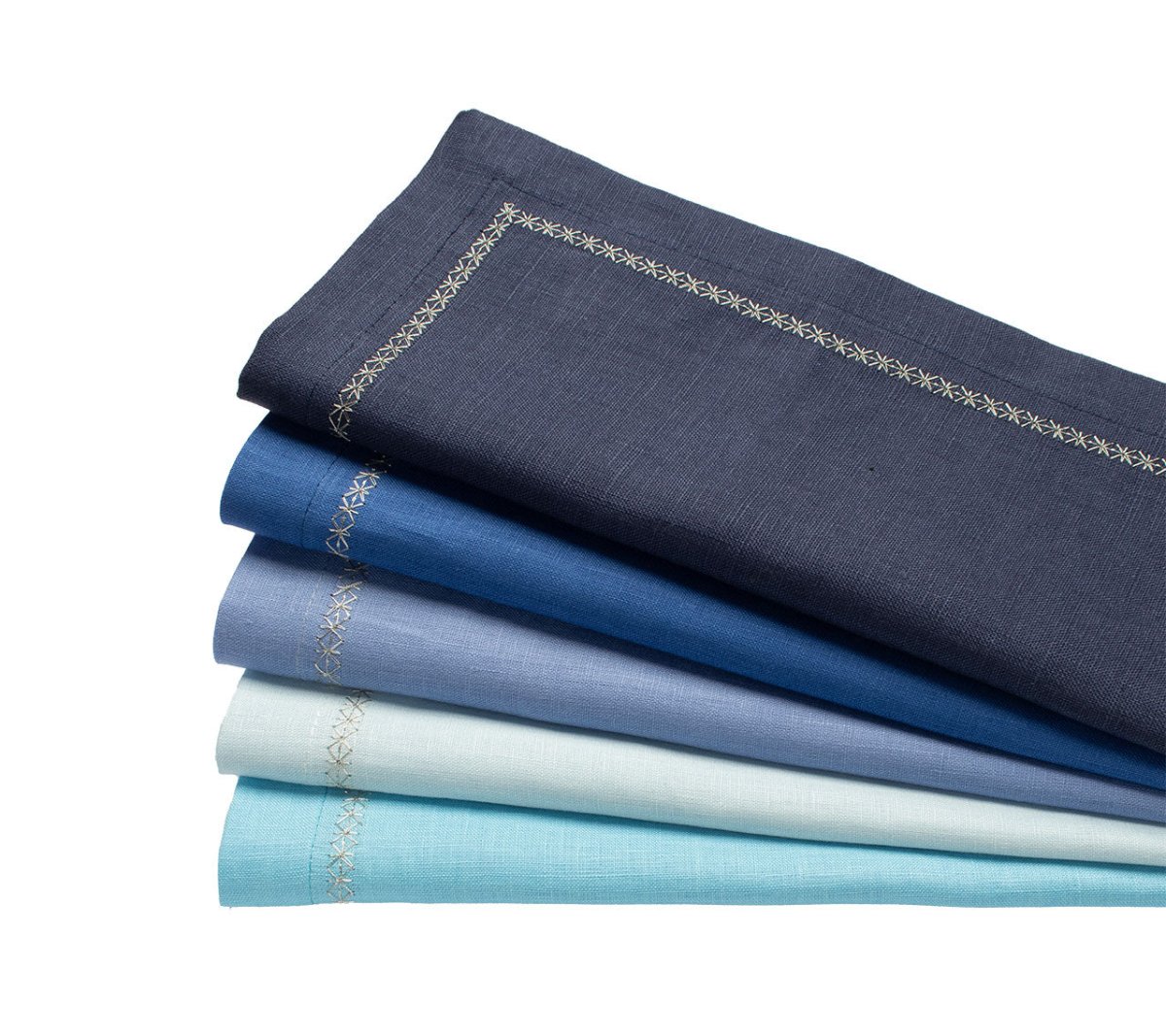 Premium Classic Blue Napkins Set of 4 - 100% Cotton Dinner Napkins for Formal Dining, Parties & Everyday Use