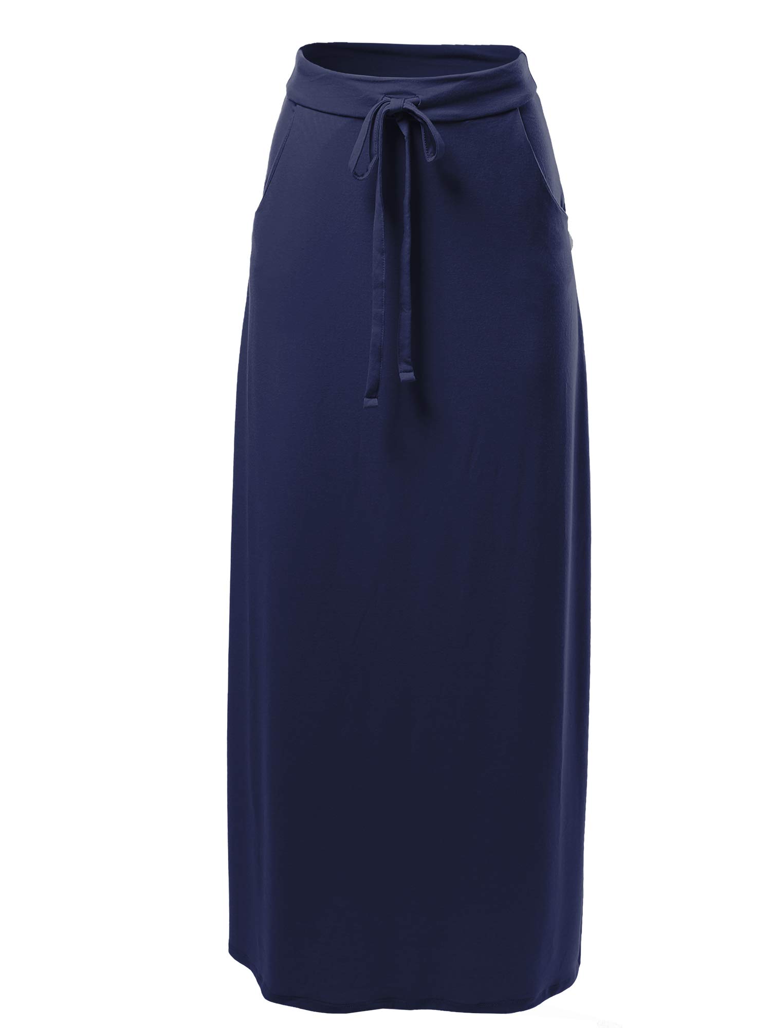 A2Y Women's Foldable High Waist Maxi Skirt - Stretchy Flowy Long Skirt for Summer, Beach, Travel & Casual Outfits | Plus Size Available