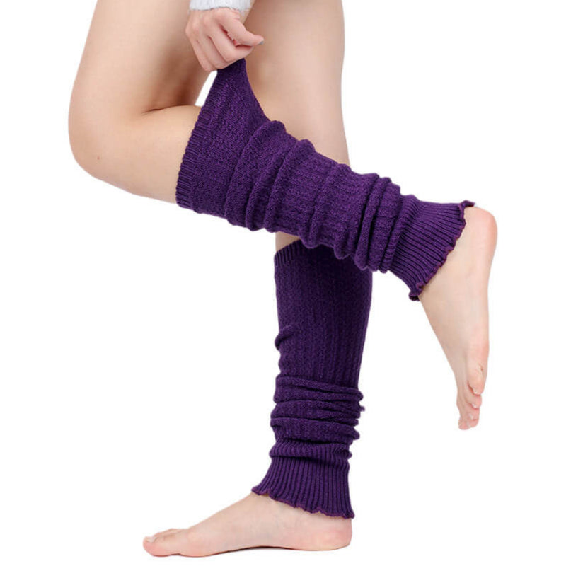 Women's Knitted Ribbed Leg Warmers - Soft Winter Warmers for Yoga, Running & Cold Weather Outfits