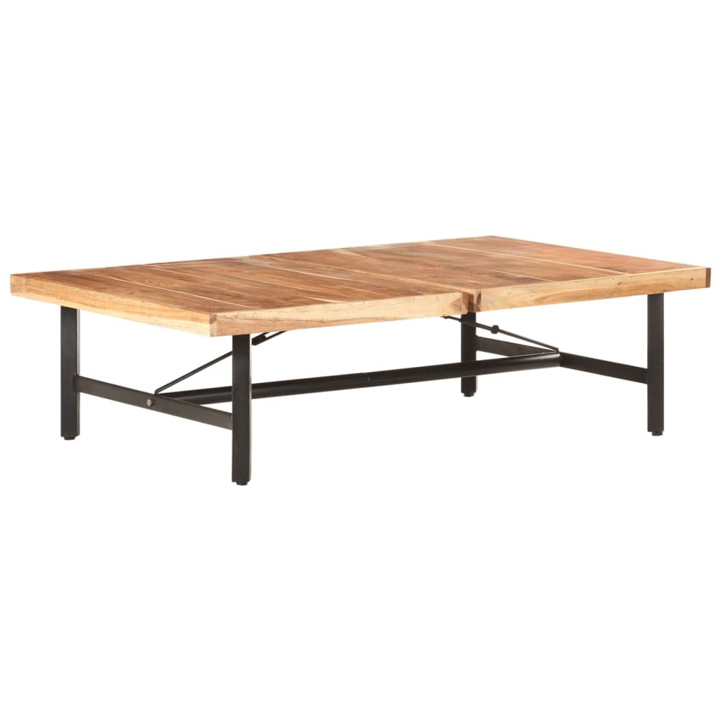 Modern Acacia Wood Coffee Table - Solid Wood Living Room Center Table, Couch Side Table or Display Accent Furniture | Perfect for Small Spaces, Apartments & Cozy Home Decor