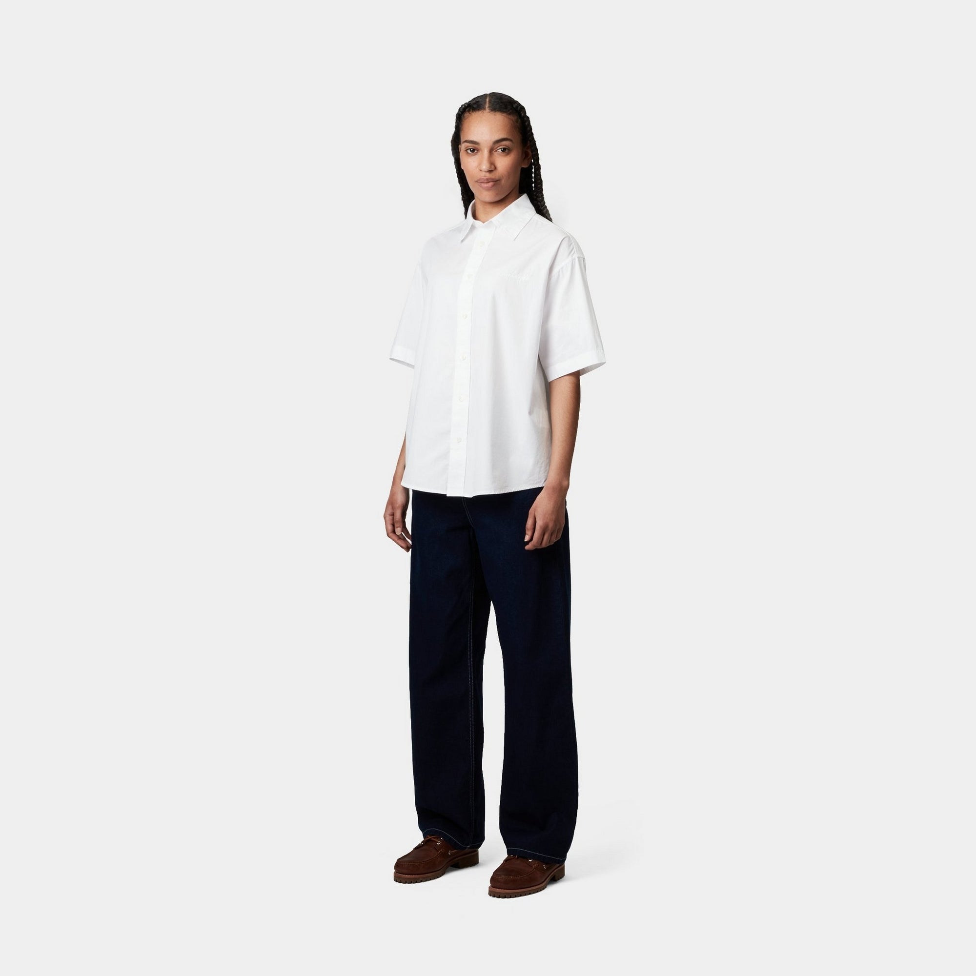 Women's Jaxon Shirt - Classic White Button-Up Blouse for Work & Casual Wear | Office Outfit & Everyday Style