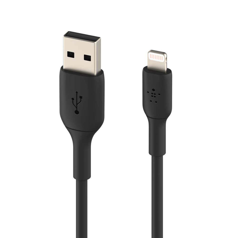 Belkin BoostCharge MFi Certified 6.6ft USB to Lightning Cable - Fast Charging Cord for iPhone 14/13/12/11/X/8/7 - Durable 2M Apple Charger Cable for Home, Office & Travel - Black