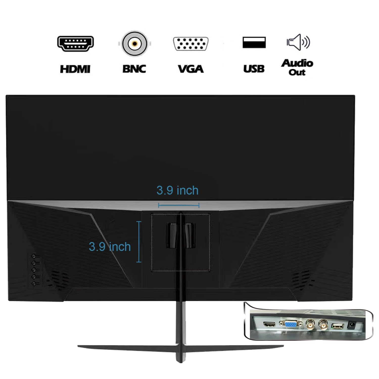 32 Inch FHD 1080P Security Monitor - Slim LED Display for CCTV Surveillance, 60Hz Refresh Rate with HDMI/VGA/BNC Ports & Audio, 4K Compatible - Ideal for NVR/DVR Systems, Home & Office Security Monitoring