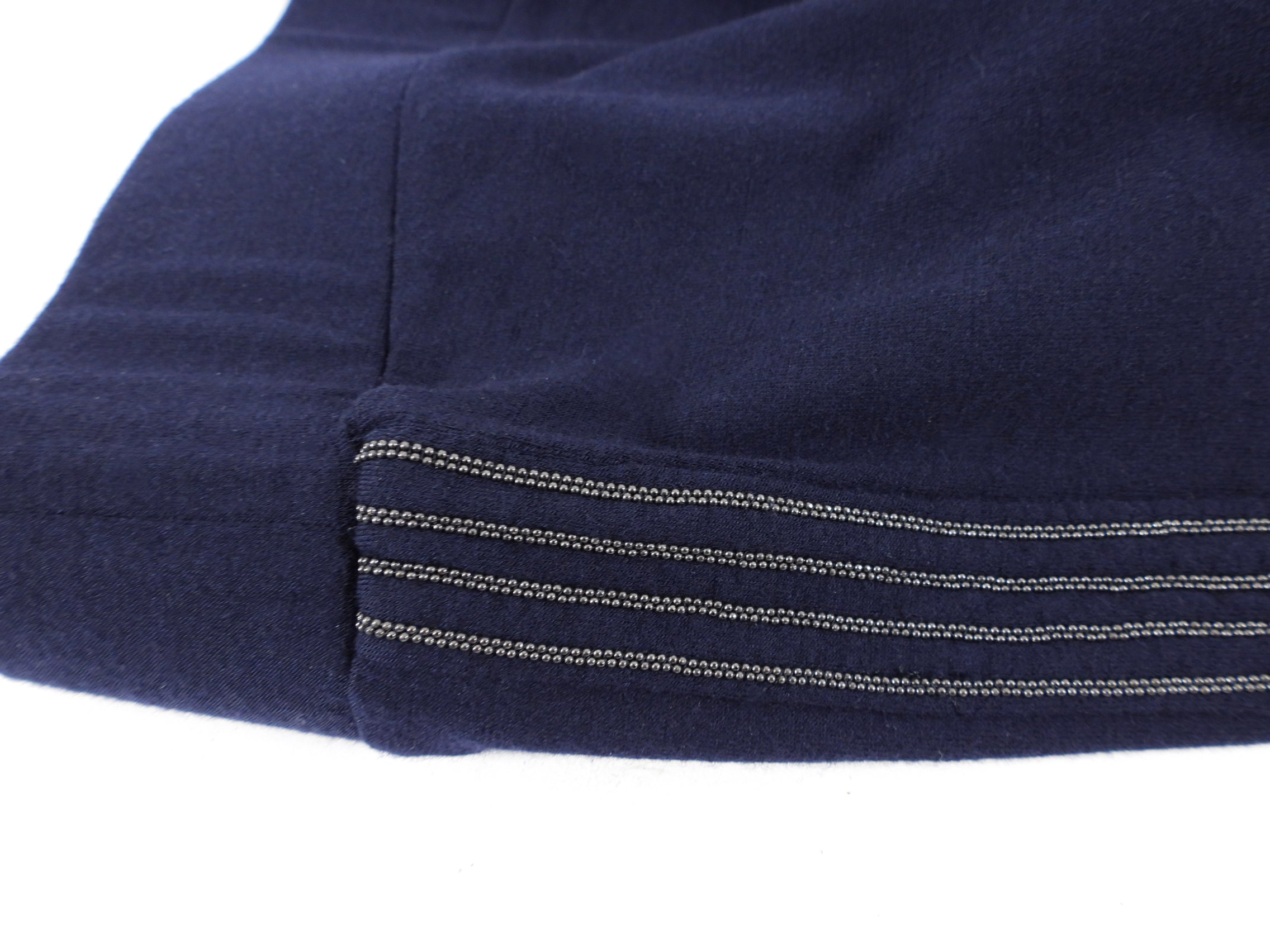 Brunello Cucinelli Navy Blue Wool Monili Bead Leggings - Women's Size IT40 / US 4 - Perfect for Winter Fashion & Luxury Office Wear