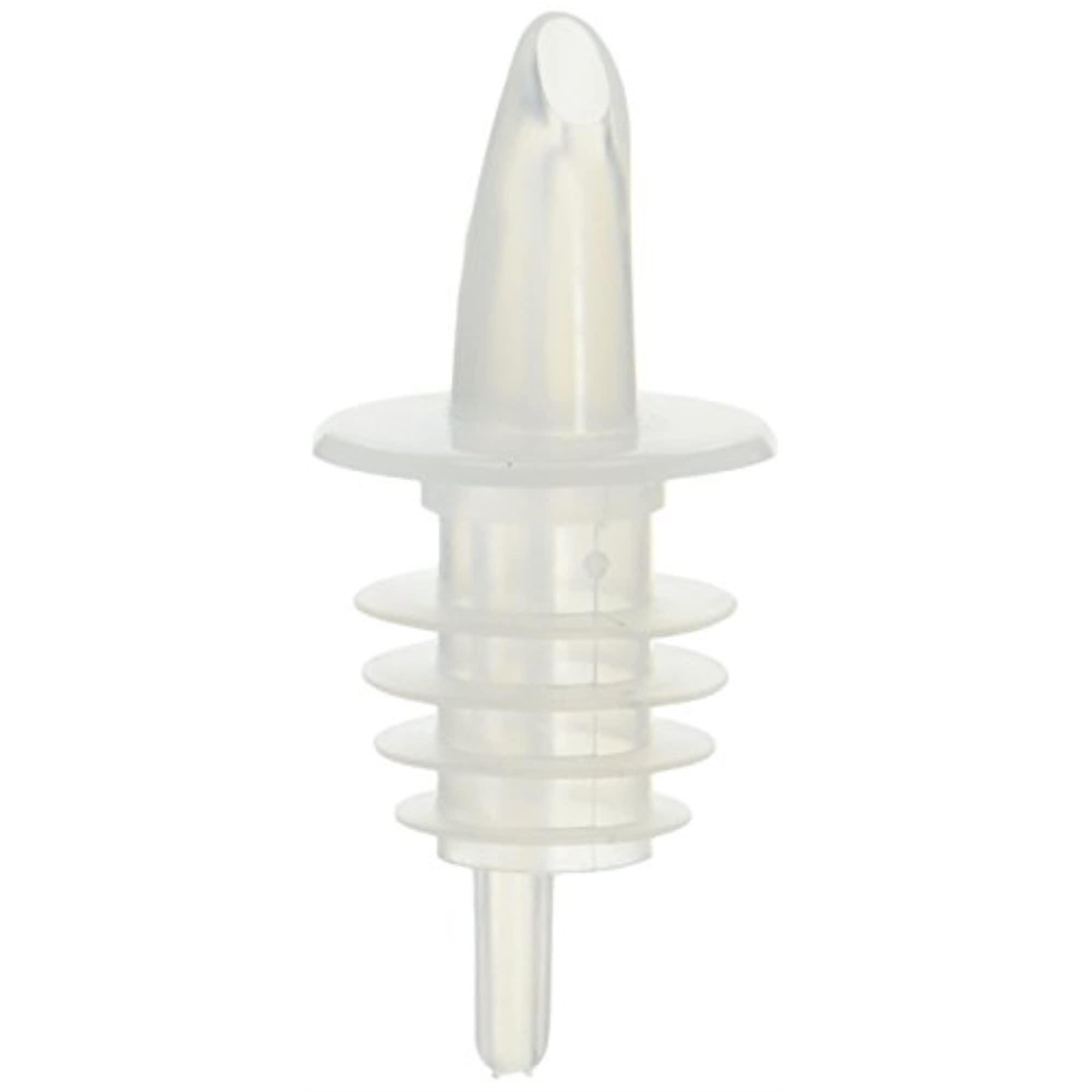 Winco Free Flow Pourers - Clear Plastic Medium Size (12-Pack) - Perfect for Bars, Restaurants, and Home Cocktail Making