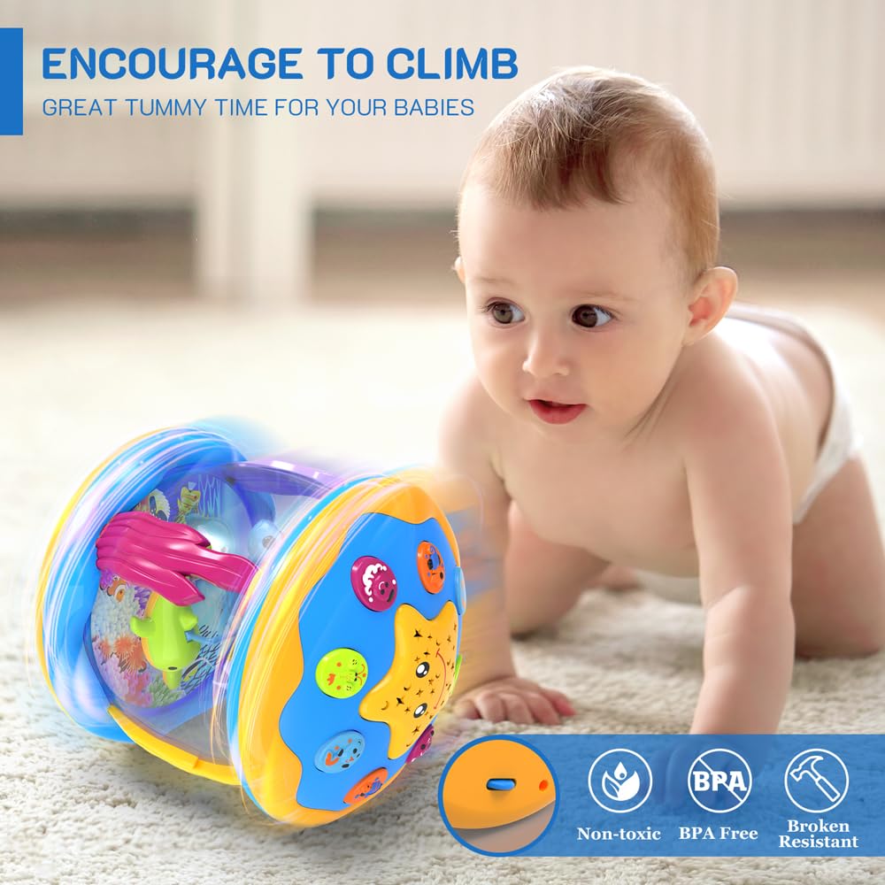 Best Baby Toys 6-12 Months - Musical Projector with Rotating Lights & Soothing Sounds, Interactive Tummy Time Toy for Infants 12-18 Months, Early Learning Educational Toy for Toddlers 1-3 Years - Perfect Birthday Gift for Boys & Girls (0-3-6-9-12-18 Months) | Ideal for Nursery Playtime, Sensory Development & Bedtime Relaxation