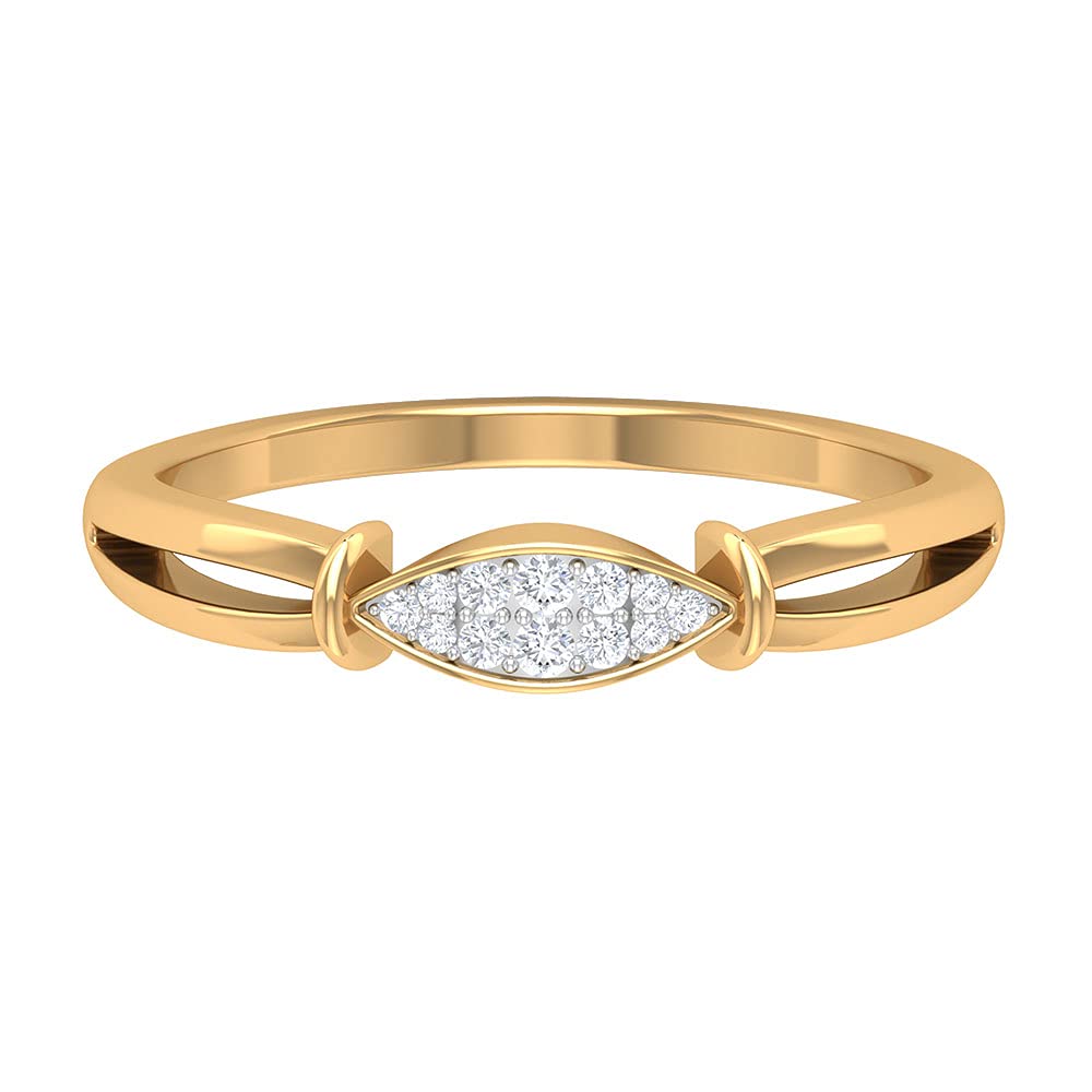 14K Solid Gold Diamond Promise Ring for Women - Certified Geometric Engagement Ring - Perfect for Anniversaries, Proposals & Special Occasions