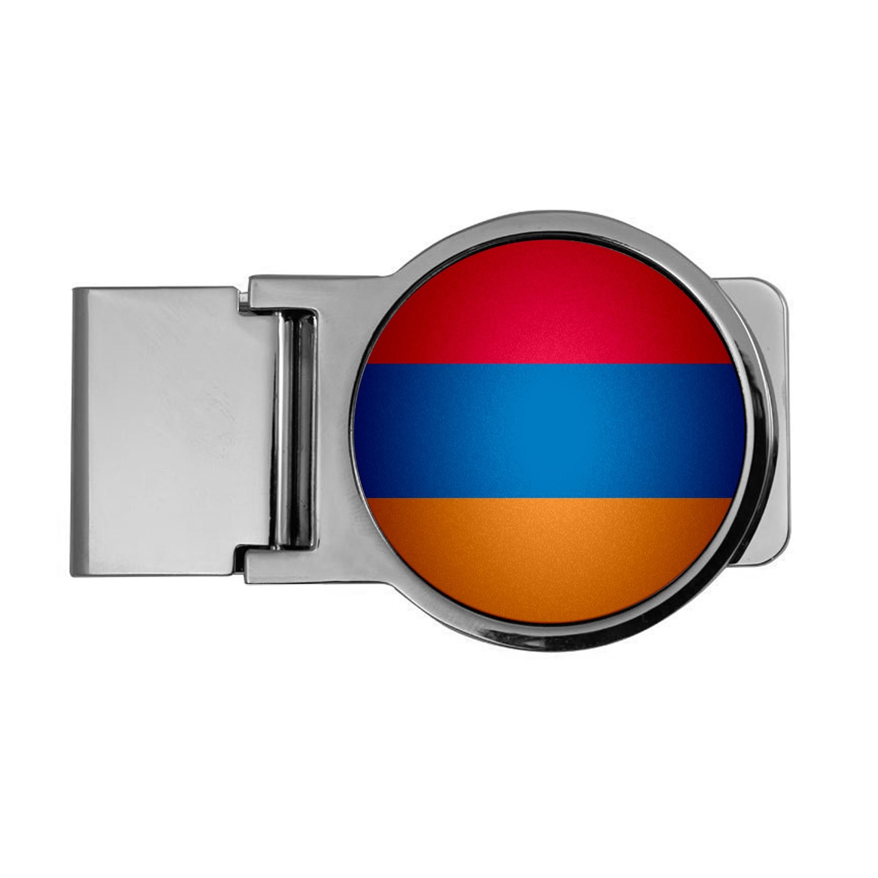 Premium Armenian Flag Money Clip - Round Design for Cash & Cards - Perfect for Travel, Gifts & Patriotic Display