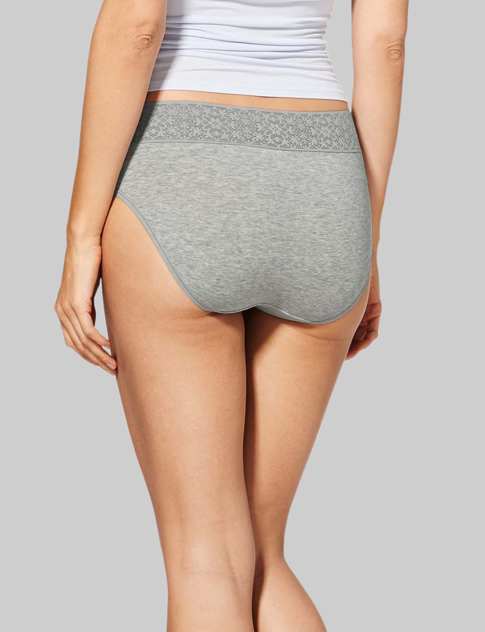 Women's Breathable Cotton Underwear with Lace Waistband - Soft Comfortable Panties for Everyday Wear & Sleep