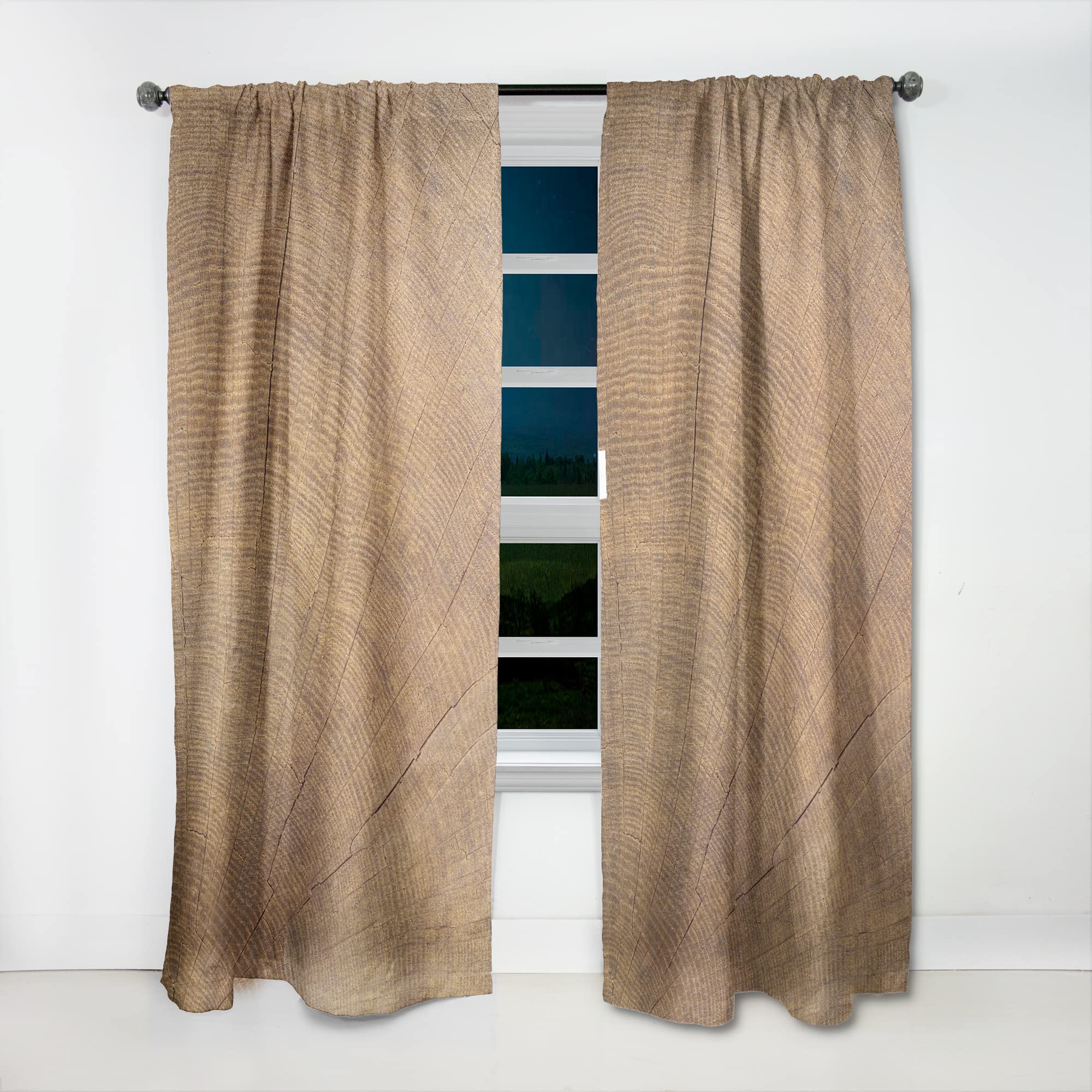 DesignQ Thermal Insulated Curtains - 'Concentric Annual Tree Rings' Pattern - Single Panel 52x90 Inches - Blackout Drapes for Bedroom & Living Room - Perfect for Home Decor, Privacy & Energy Efficiency