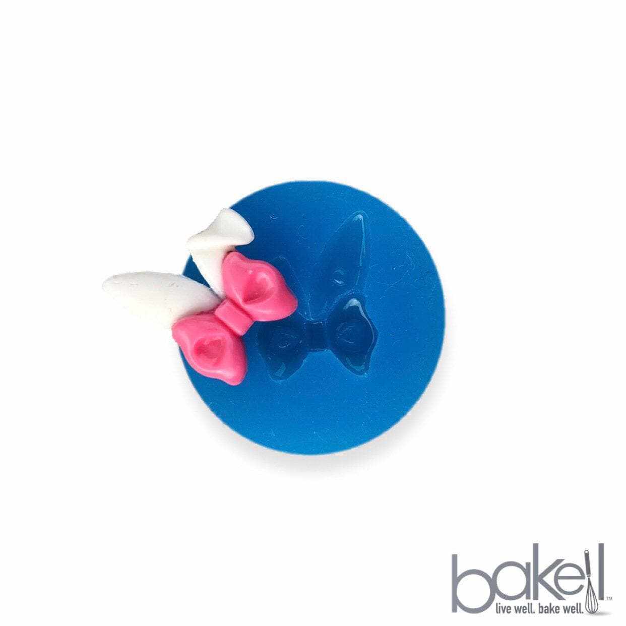 Easter Rabbit Ears and Bow Silicone Mold - 1 Inch Baking Decorations for Cupcakes, Cookies, Candies | Perfect for Easter Party, DIY Crafts & Holiday Treats | Bakell