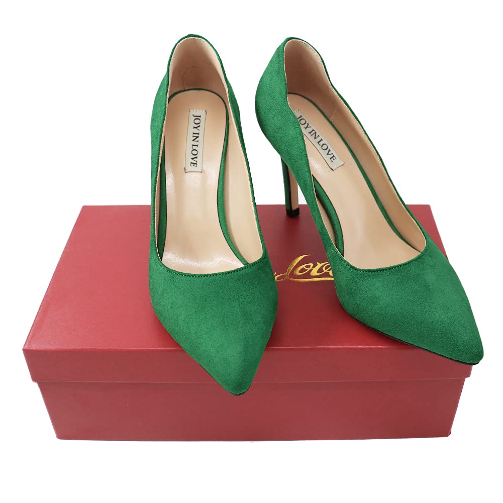 JOY IN LOVE Women's 3.5 Inch Stiletto High Heel Pointed Toe Pumps - Elegant Dress Shoes for Office, Party & Special Occasions