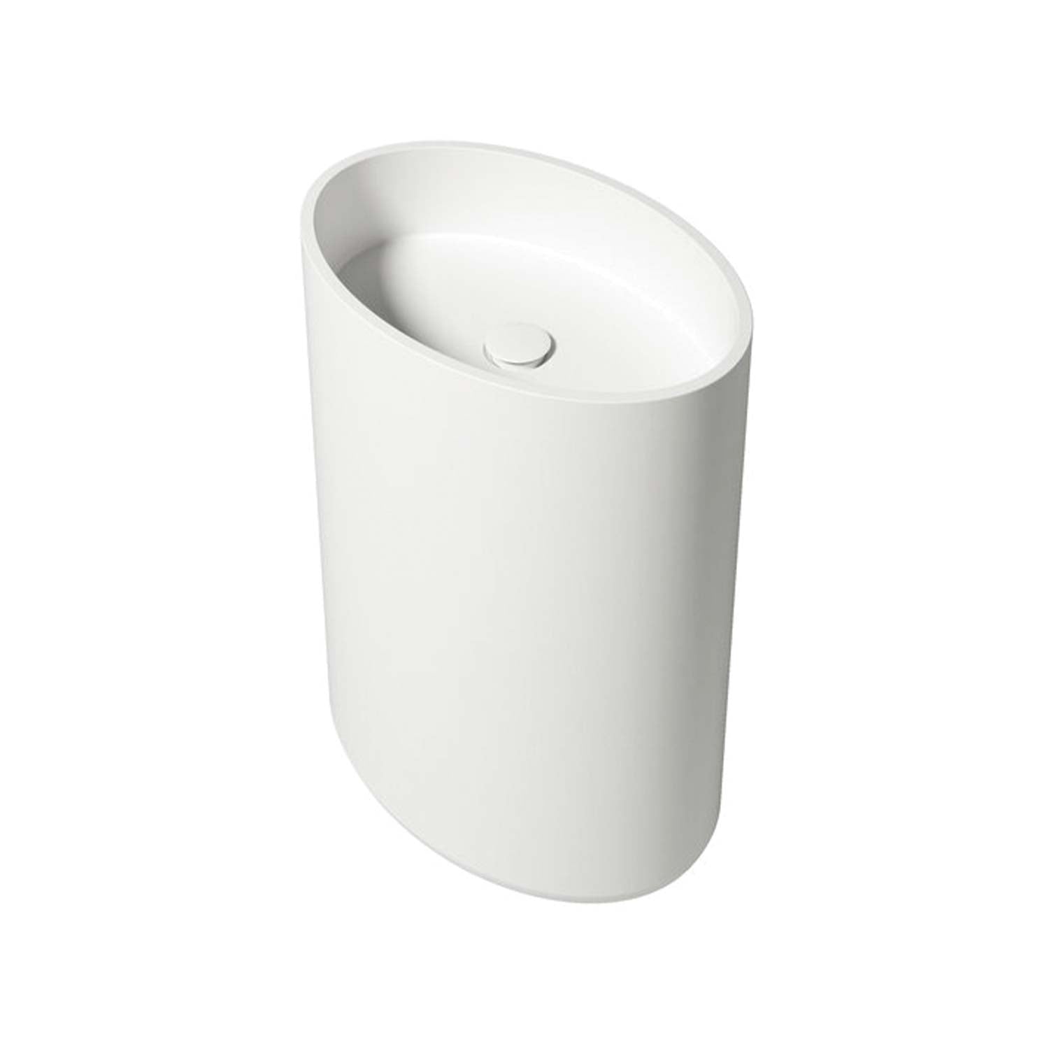 DAX ELIPSE Matte Finish Pedestal Sink - Modern Bathroom Vanity Basin for Powder Room & Guest Bath | Durable Ceramic Design with Sleek Matte Coating