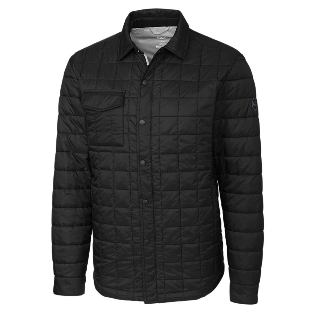 Cutter & Buck Men's Lightweight Primaloft Fill Rainier Shirt Jacket - Water-Resistant Insulated Outerwear for Hiking, Camping & Outdoor Activities